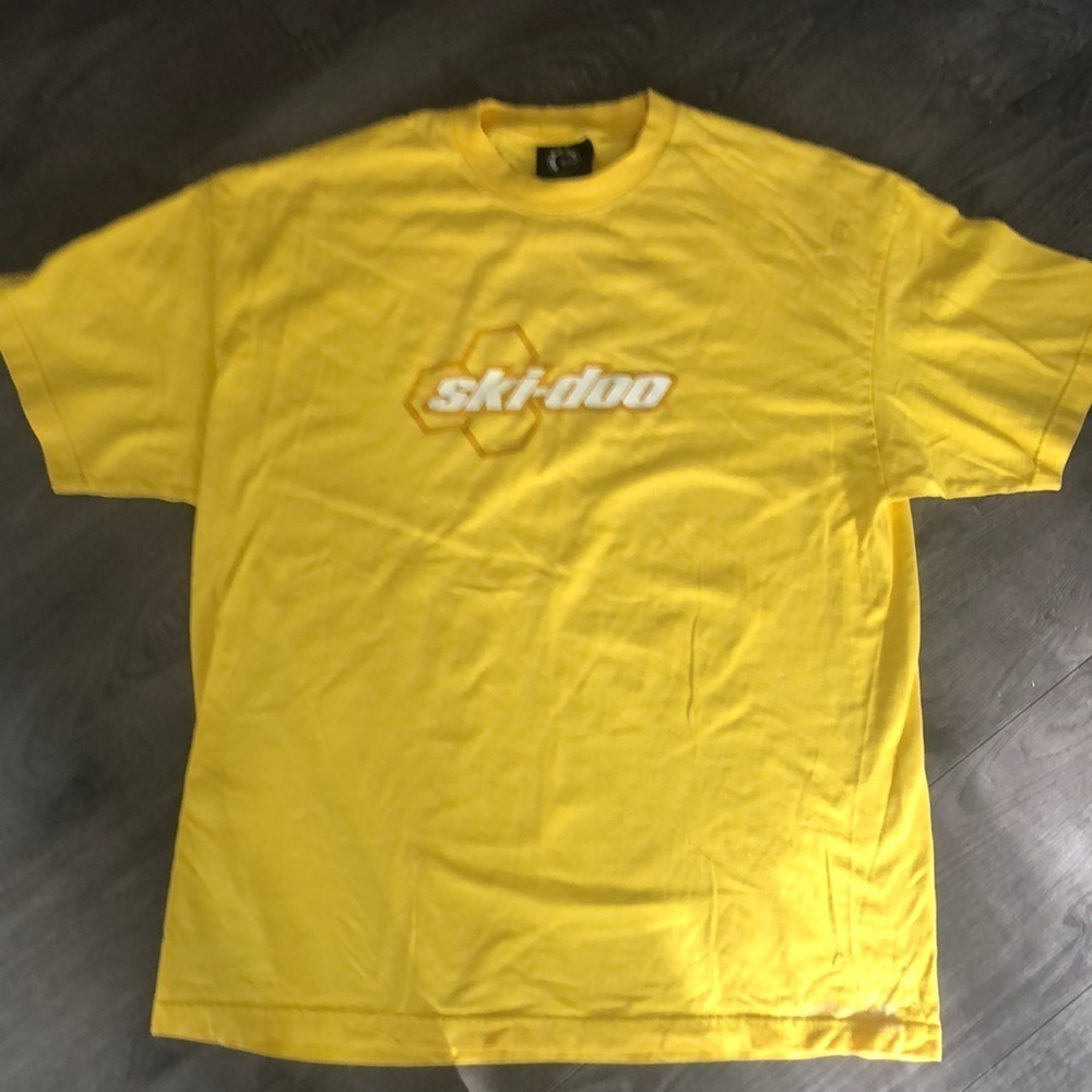 BRP Ski Doo bright yellow T Shirt Size large